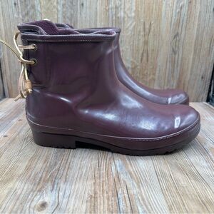 Sperry Womens Walker Turf Waterproof Fleece Rain Duck Boots Grape Purple Size 8